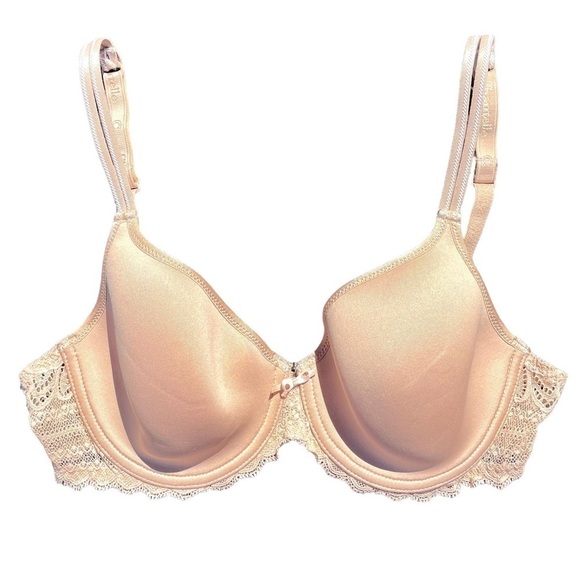 Chantelle underwire bra lace tan nude beige 34C - Picture 1 of 10